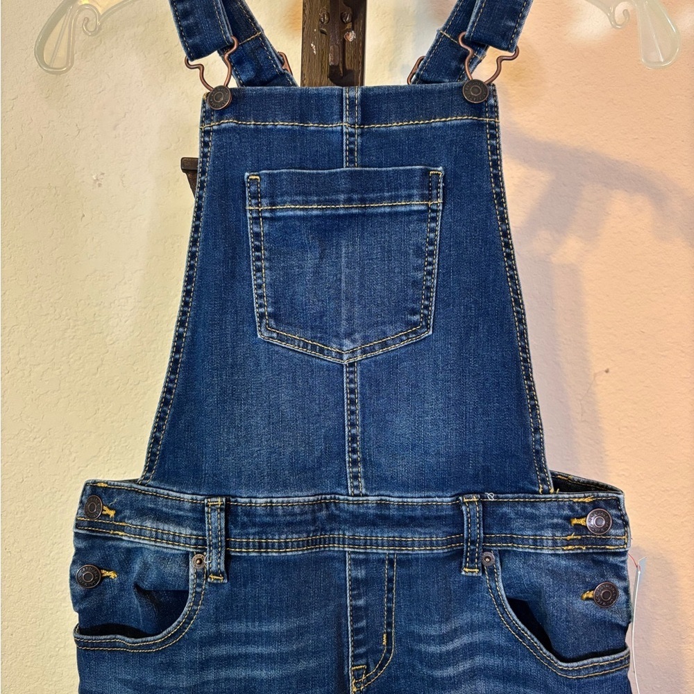 Cat & Jack Stretch Denim Classic Overalls Sz 14-16 New With Tags Girls
